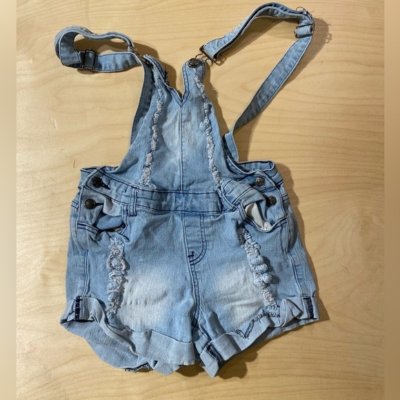 Bamboo Jean Overalls Shorts Large (JL) - Picture 1 of 9